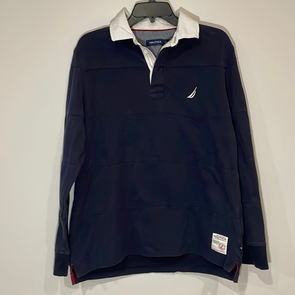 Nautica Rugby. Medium. Navy blue. - Picture 1 of 8